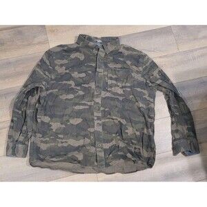 Duluth Trading Untucked Camo Shirt Size 2XL Button Down Green 2 Tone Army Colors